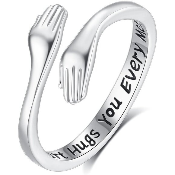 925 Sterling Silver Cute Hug Rings for Women Teen Girls You Are Loved Gifts for